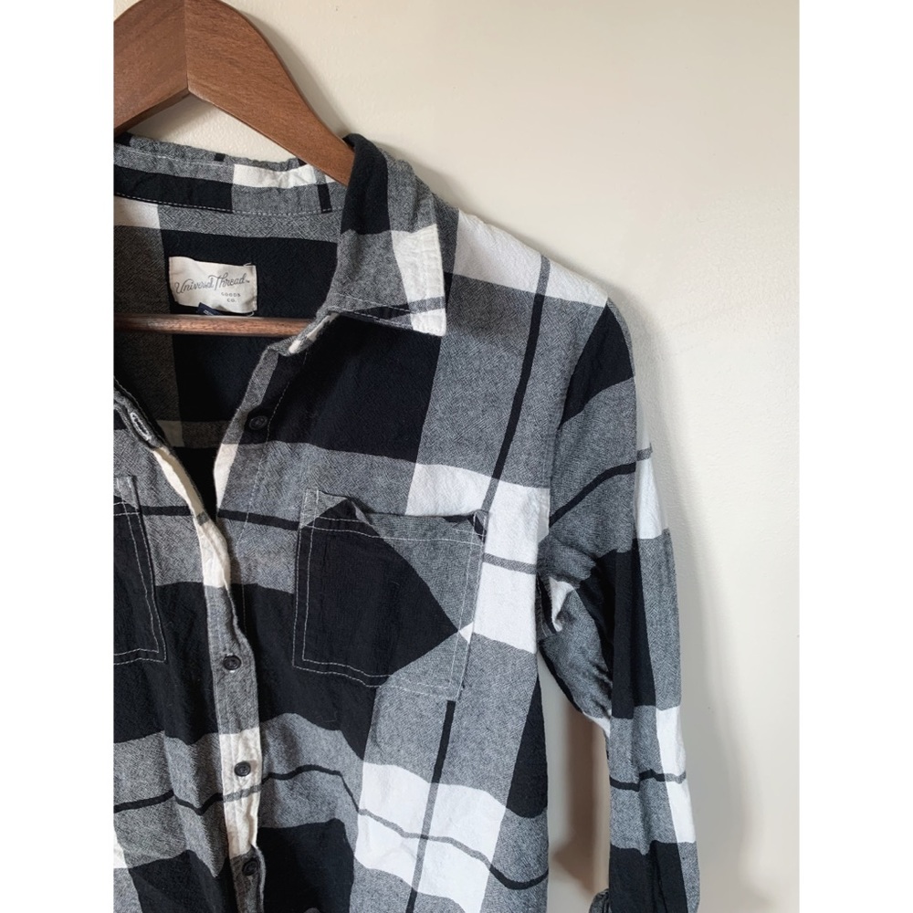 Black and white gingham button down